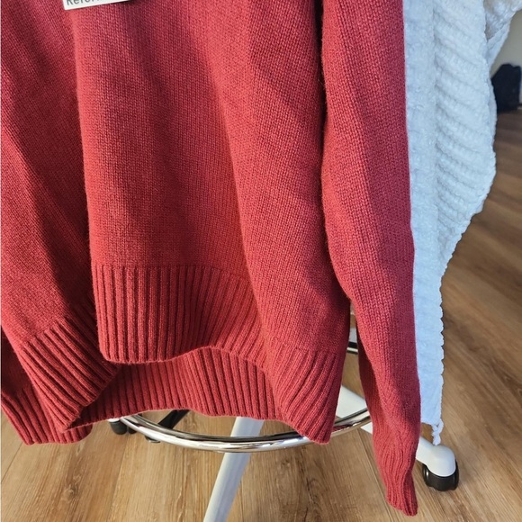 Reformation Rich Red V-Neck Sweater - Picture 6 of 8